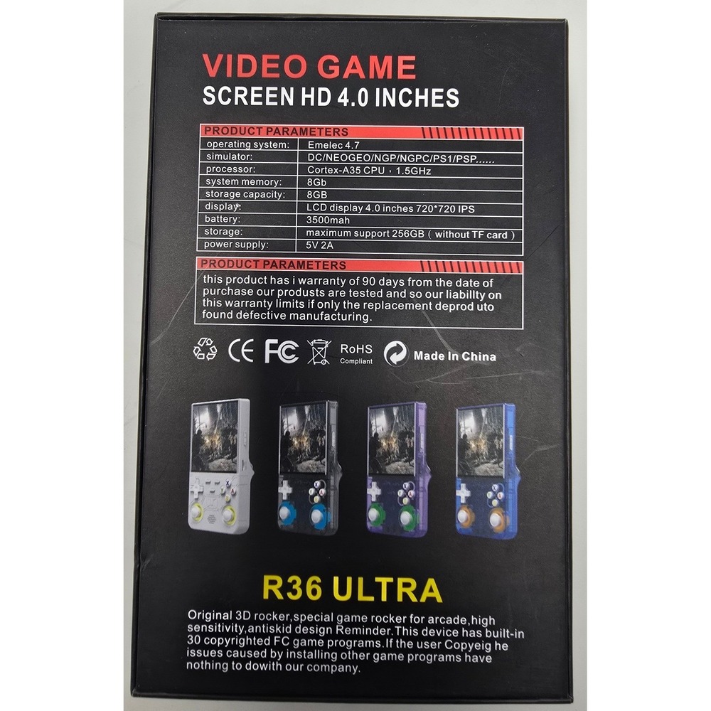 R36 Ultra Retro Handheld Video Game Console 4.0" HD Screen 64G WiFi 3D Black - Picture 3 of 4